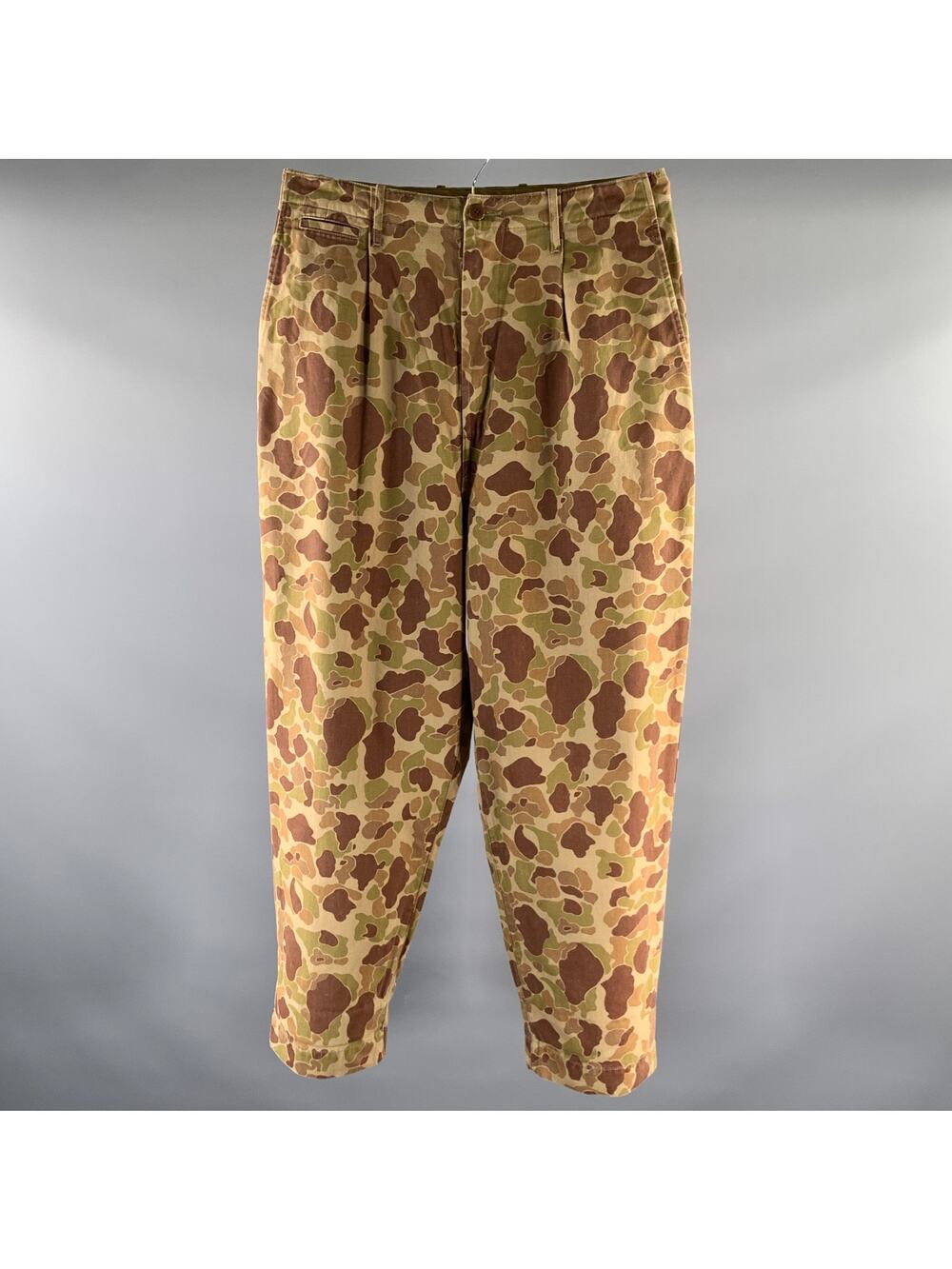 KAPITAL Size 33 Brown Dessert Camo Happy Face Cotton Baggy Pants